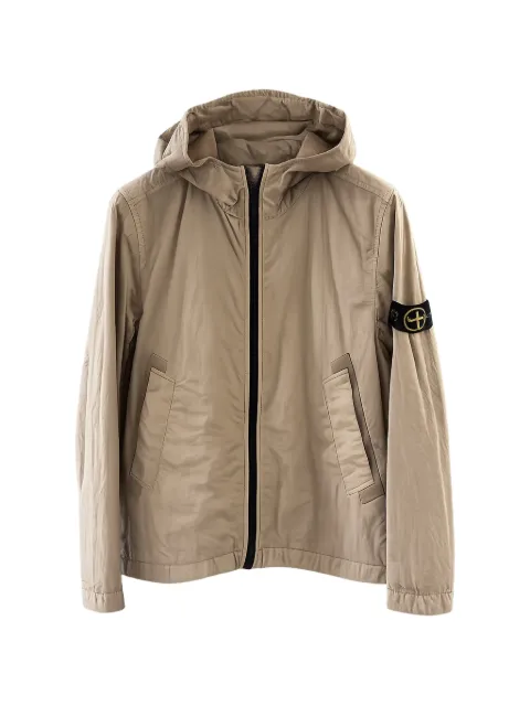 Stone Island Junior logo-patch hooded jacket