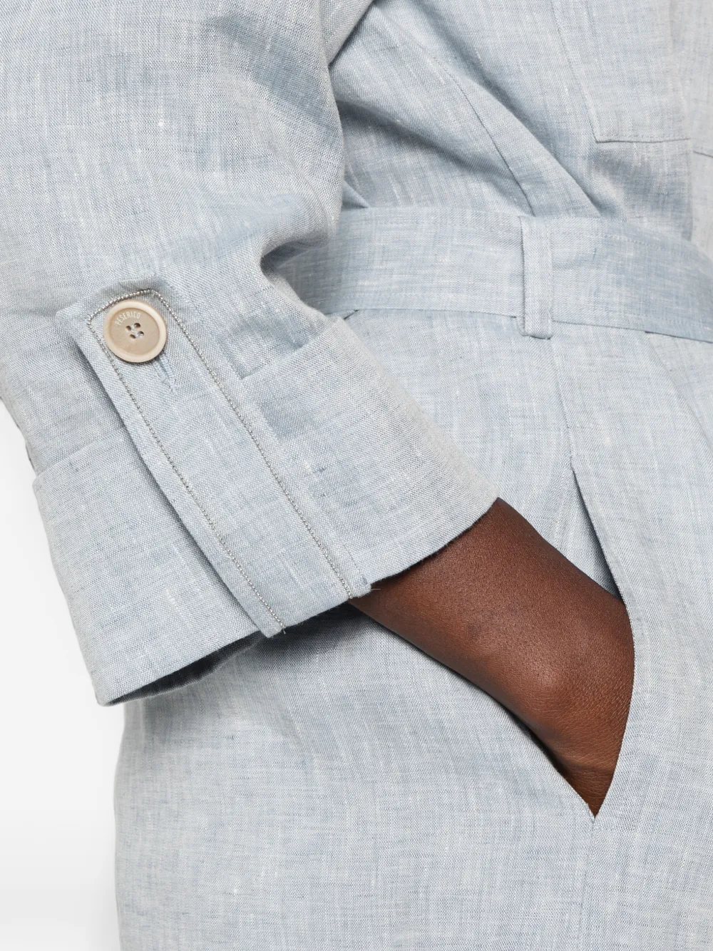 Peserico Shirtjack met ceintuur en knopen Blauw