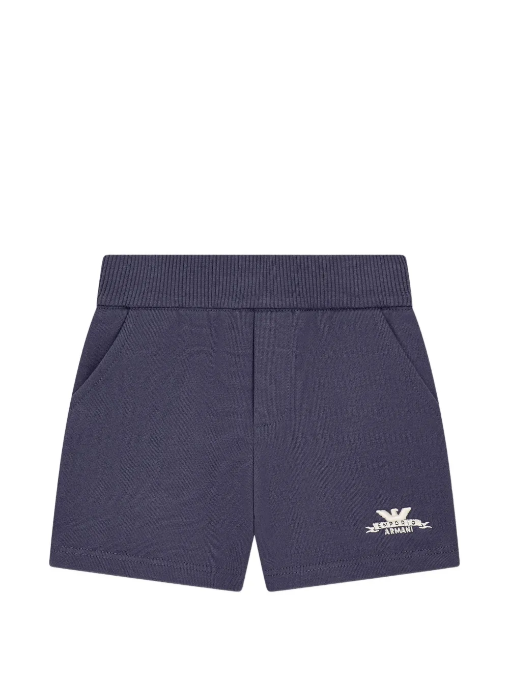 Emporio Armani Kids T-shirt- en shortsset met logo-patch Beige
