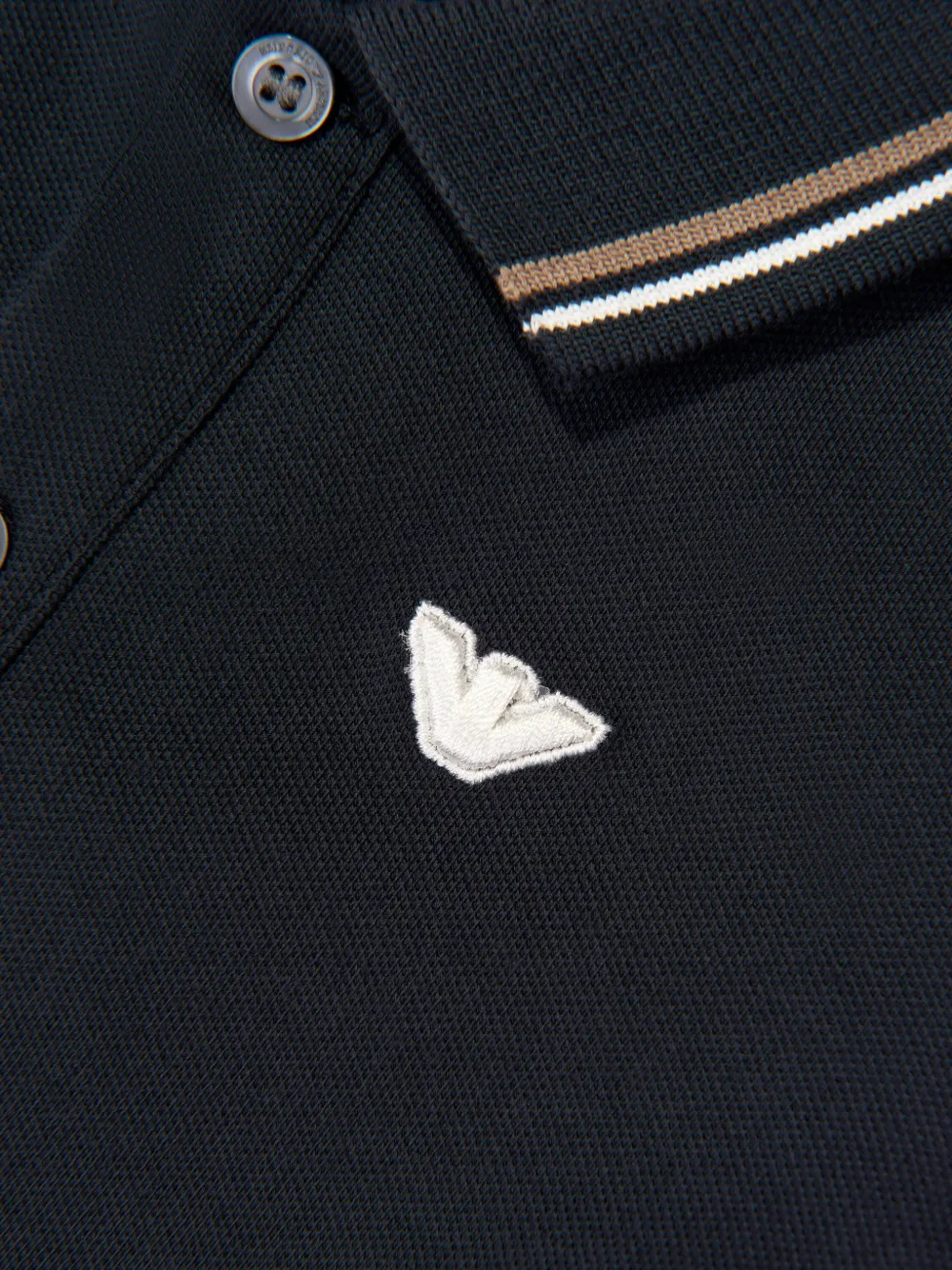 Emporio Armani Kids Poloshirt met logopatch en gestreepte afwerking Blauw