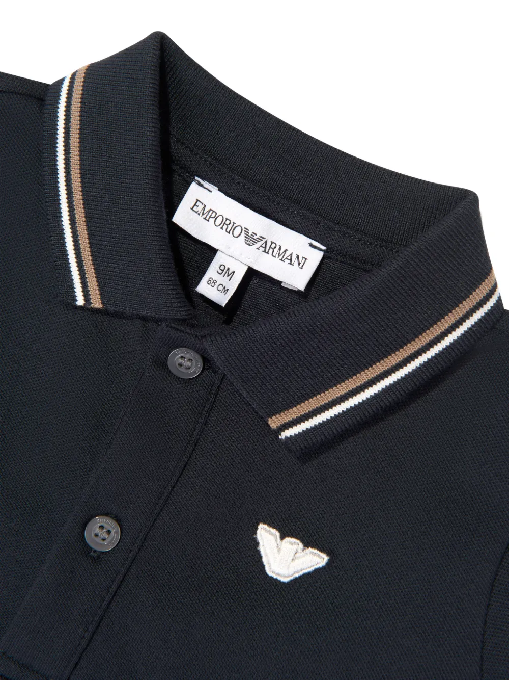 Emporio Armani Kids Poloshirt met logopatch en gestreepte afwerking Blauw
