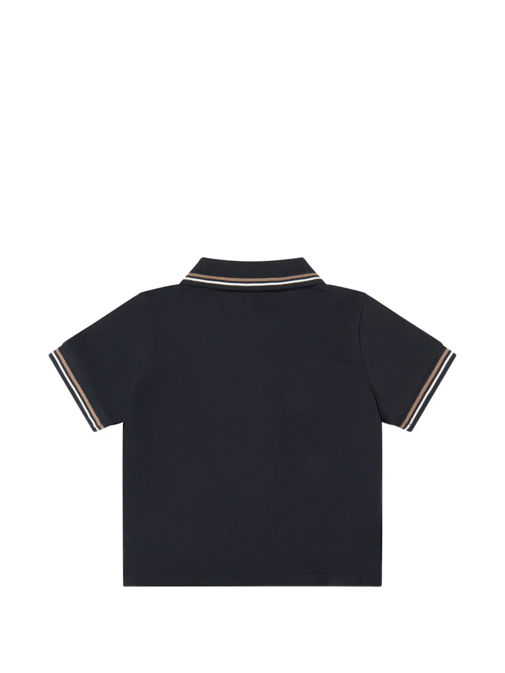 Emporio Armani Kids Poloshirt met logopatch en gestreepte afwerking Blauw