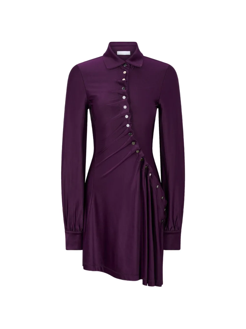 Rabanne Gedrapeerde magenta mini-jurk in jersey Paars