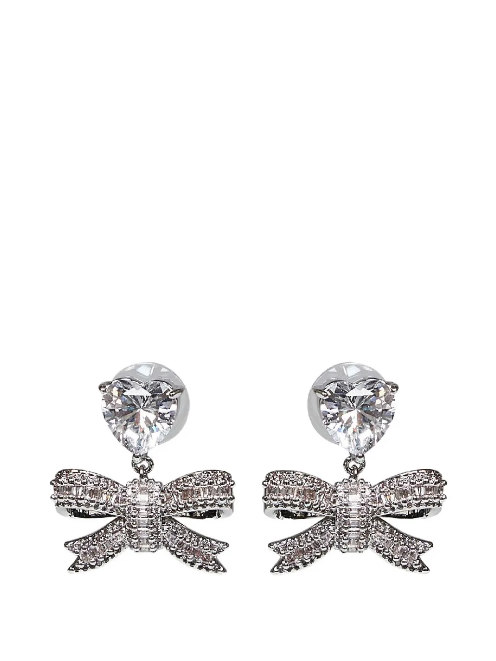 Self-Portrait heart-shaped earrings - Argento