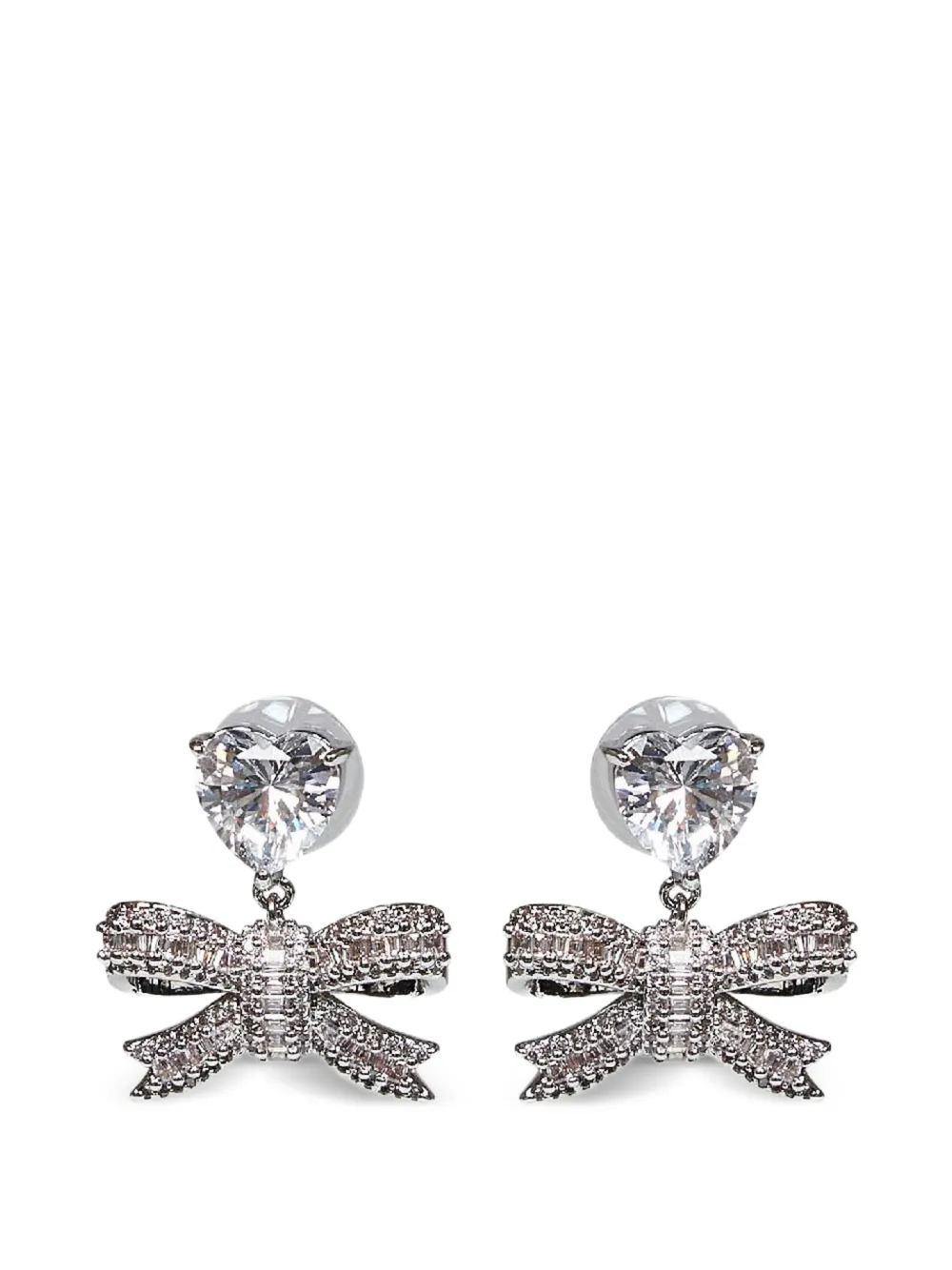 Self-Portrait heart-shaped earrings - Argento