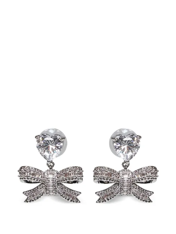 Self-Portrait Heart-shaped Earrings in Silver