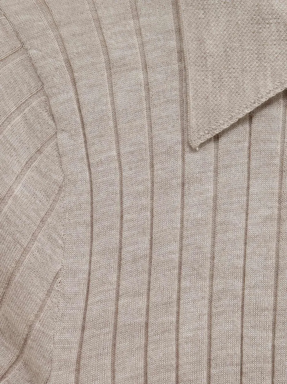 TOTEME Ribgebreide polotop Beige