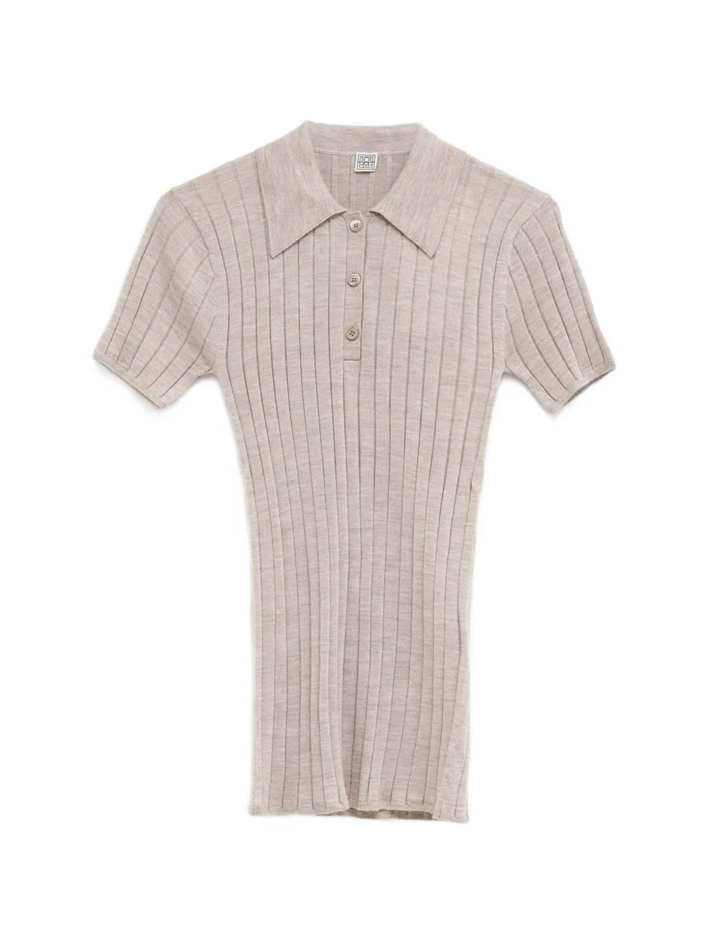 TOTEME ribbed-knit polo top - Toni neutri
