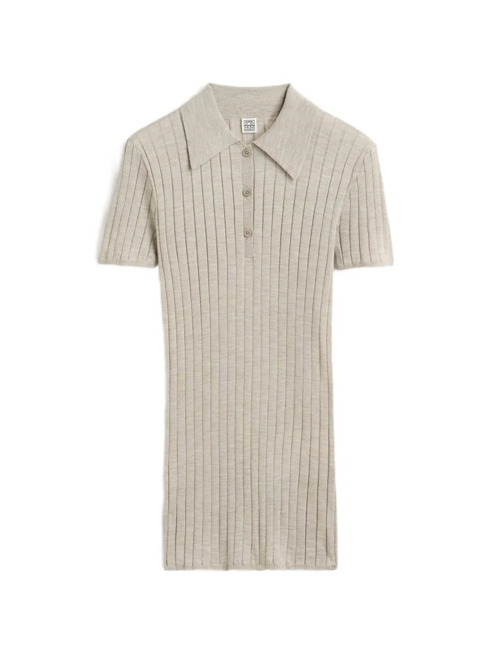 TOTEME Ribgebreide polotop Beige