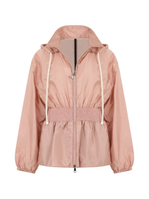 Moncler hooded smocked-waist jacket