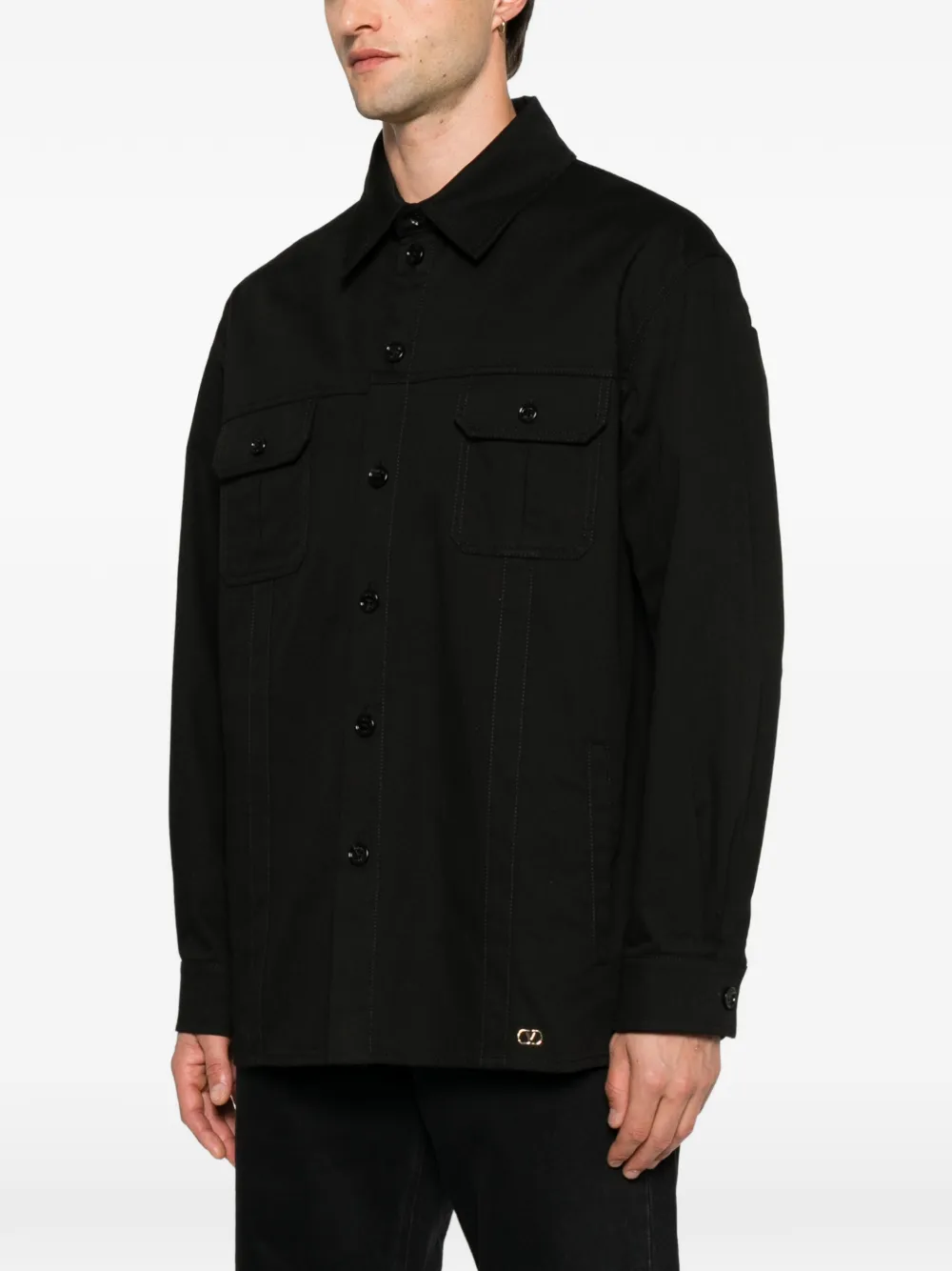 Valentino Garavani VLogo shirtjack met knopen Zwart