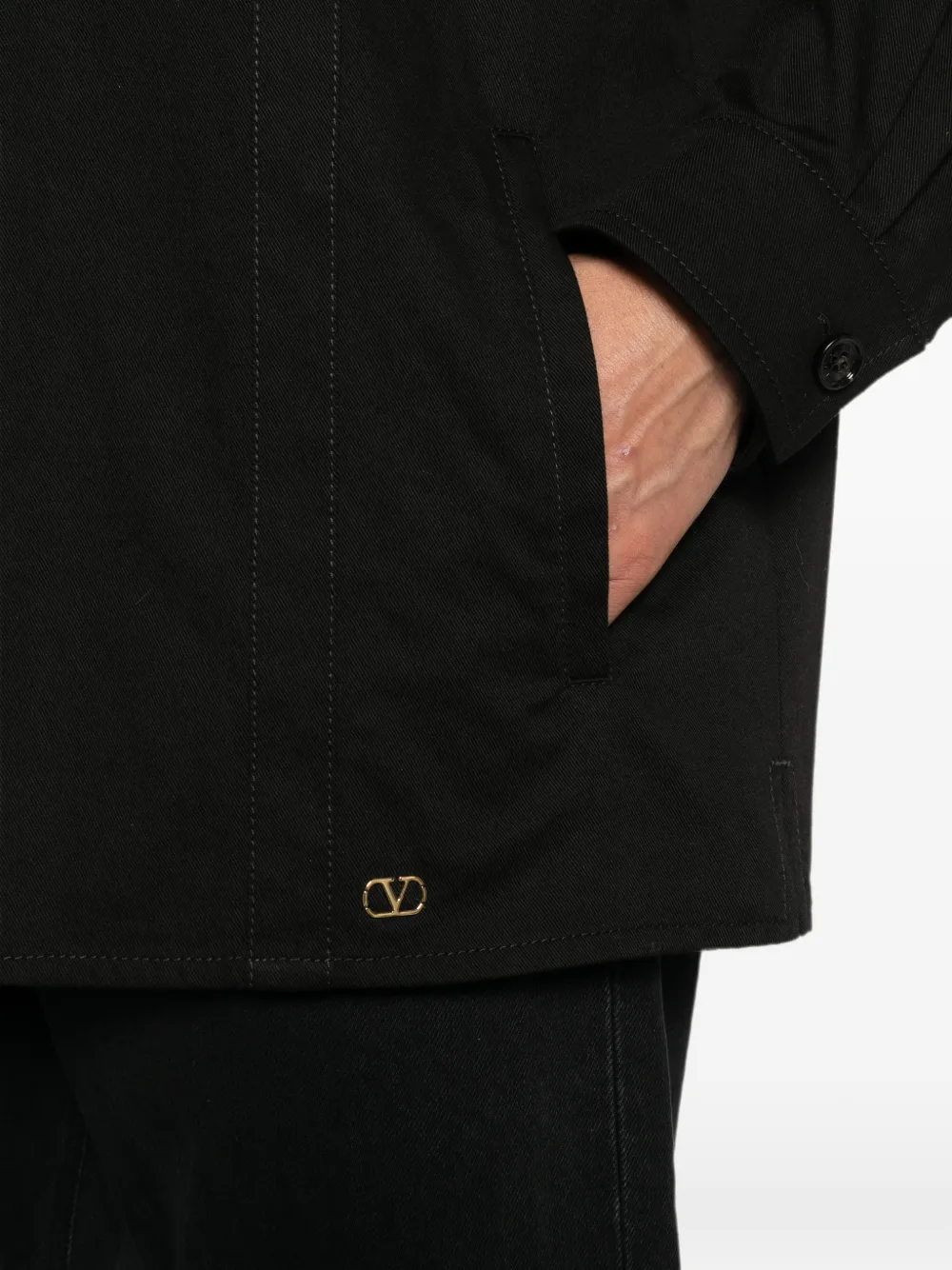 Valentino Garavani VLogo shirtjack met knopen Zwart