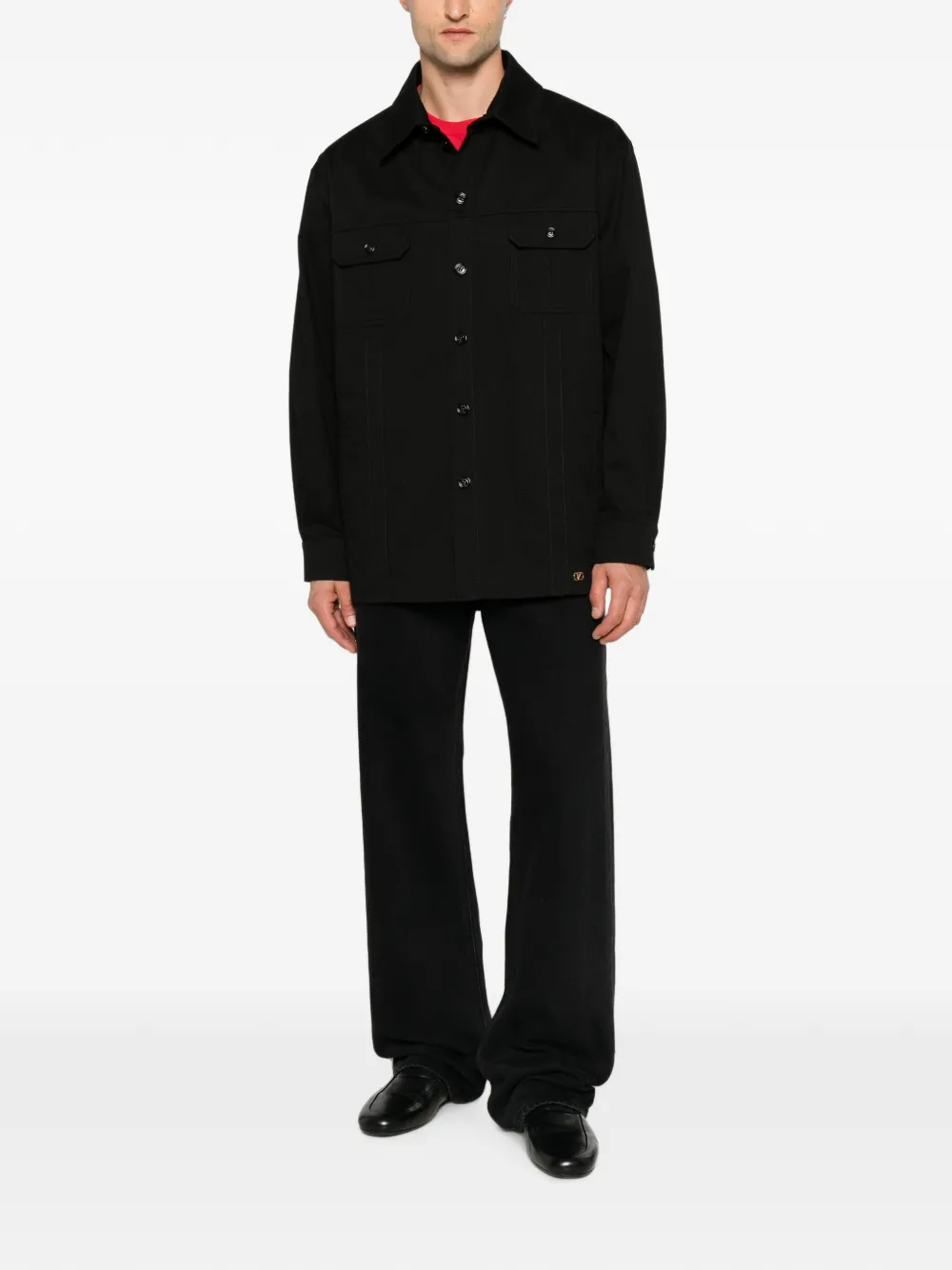 Valentino Garavani VLogo shirtjack met knopen Zwart