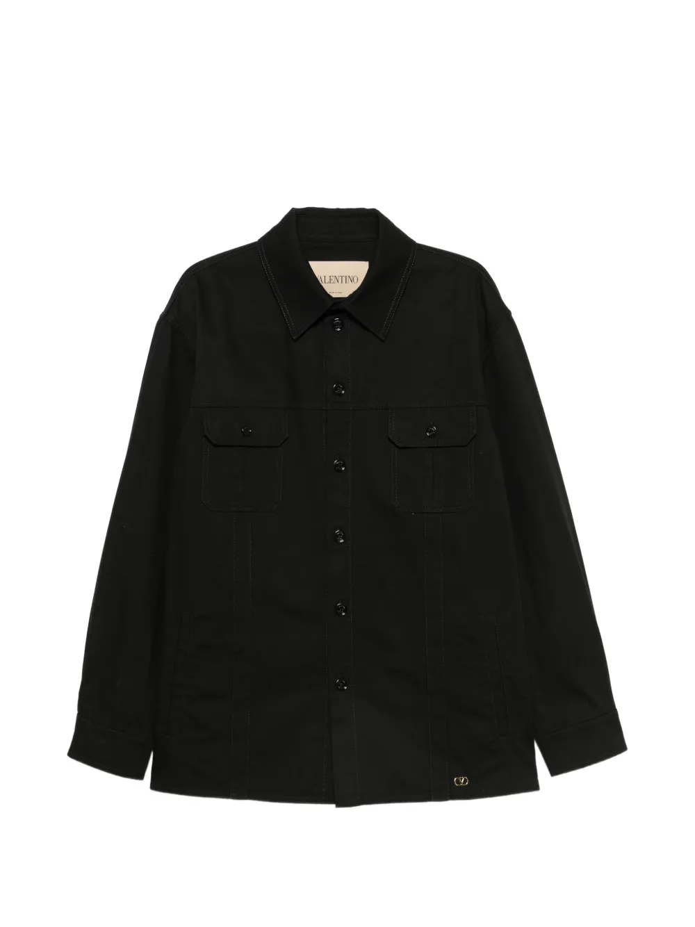 Valentino Garavani VLogo button-up overshirt - Nero