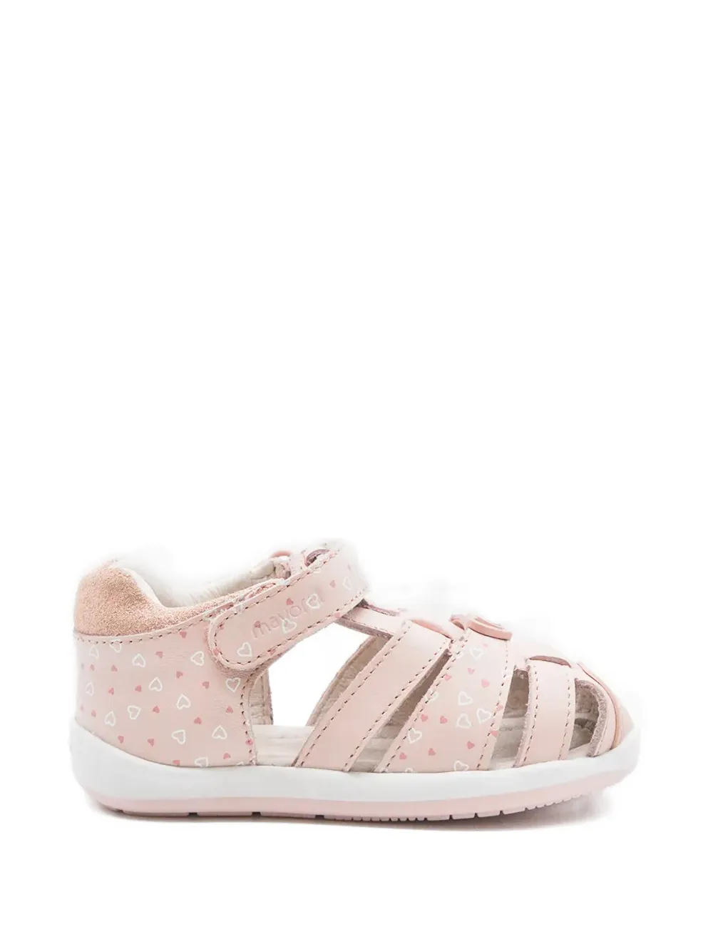 Mayoral Sneakers met klittenband en hartprint Roze