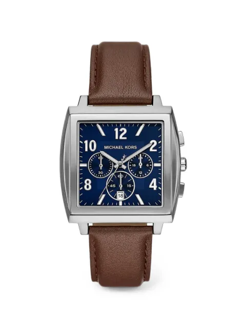 Michael Kors reloj Rhys oversize de piel y plateado