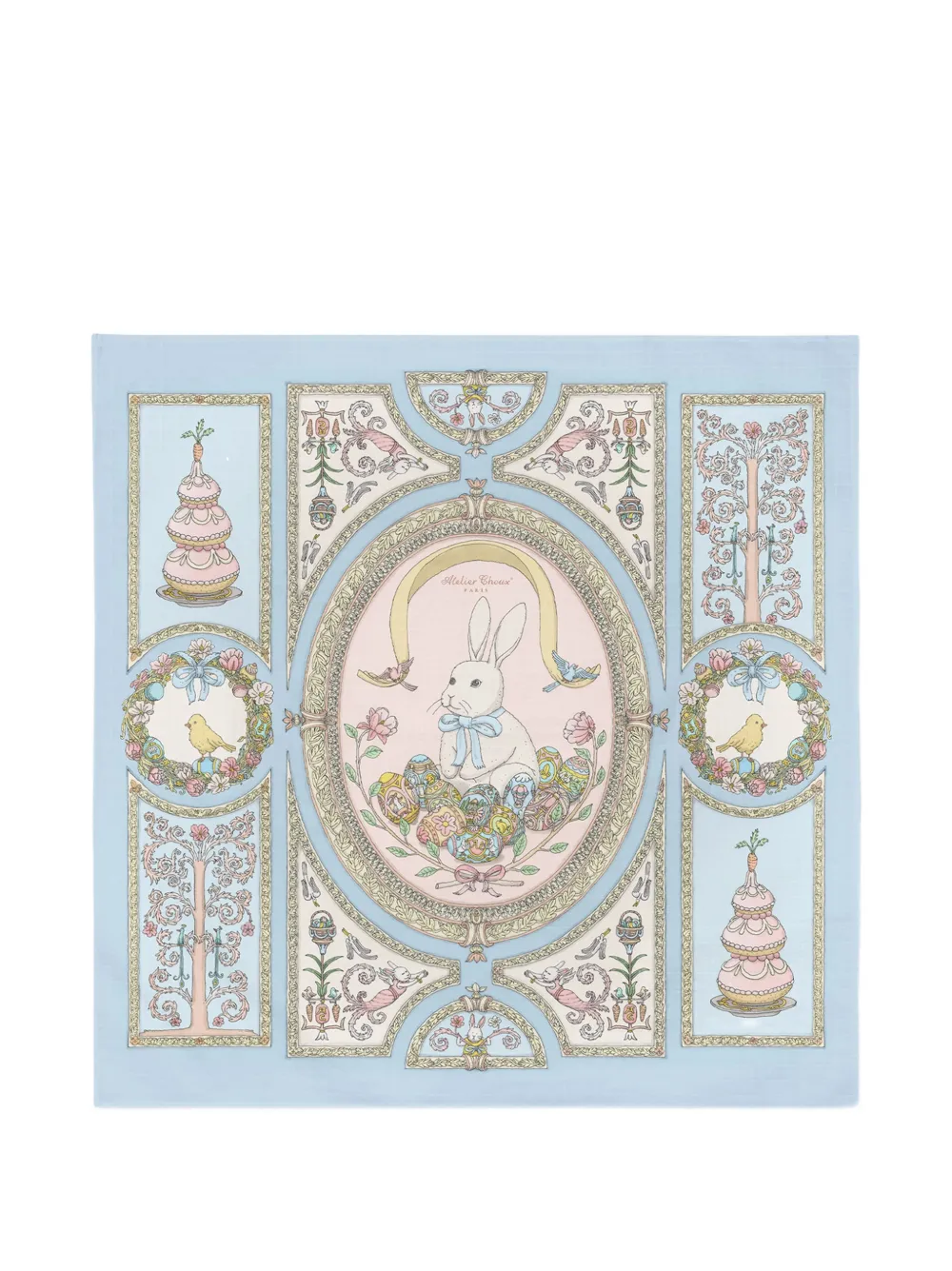 Atelier Choux rabbit-print blanket - Blu