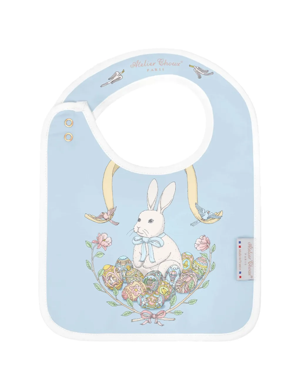 Atelier Choux Spring Bunny slabbetje met print Blauw