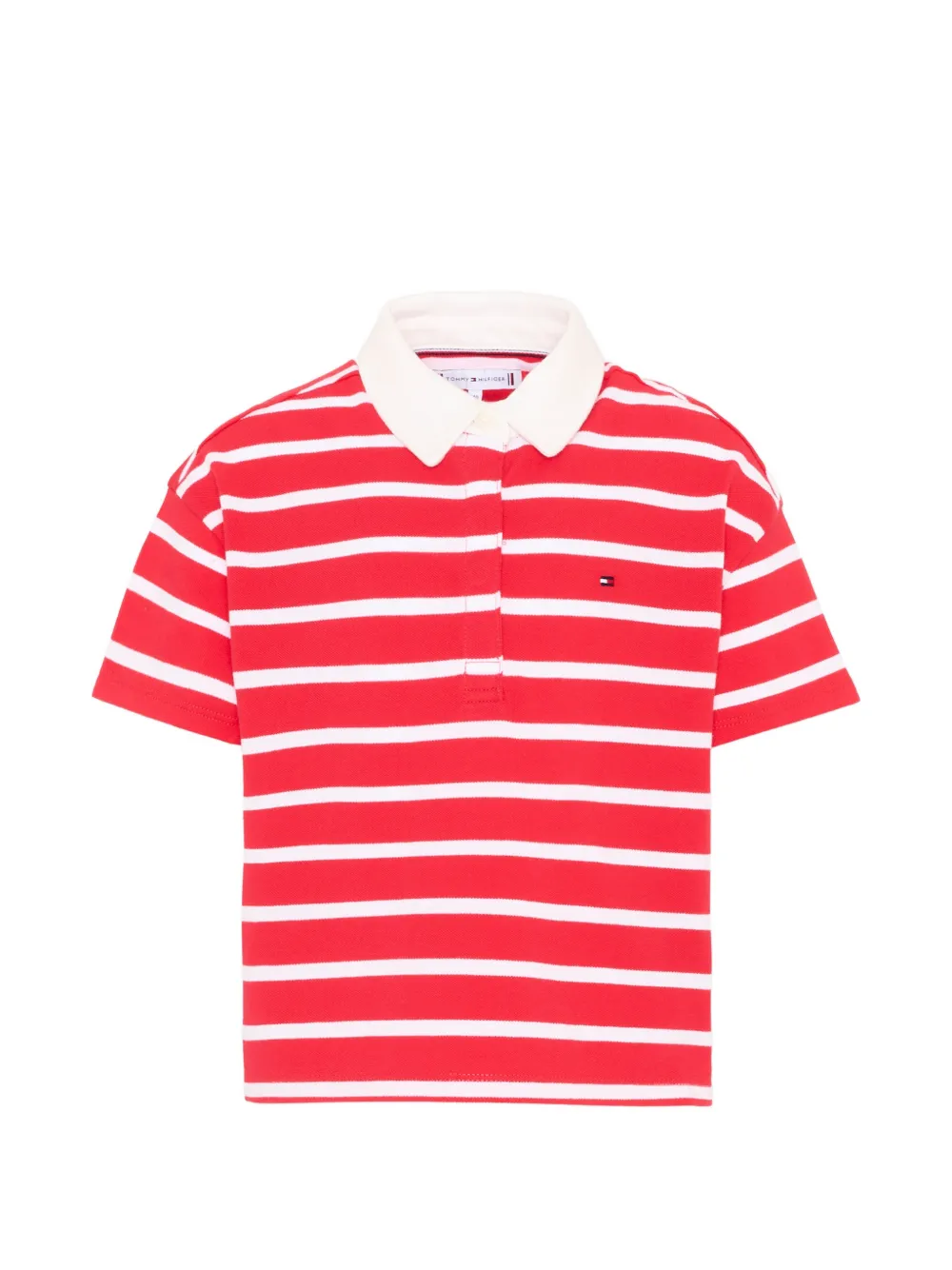 Tommy Hilfiger Junior striped short-sleeve polo shirt - Red