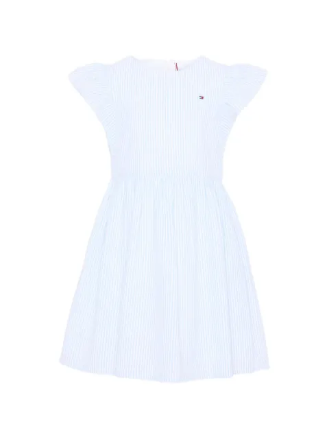 Tommy Hilfiger Junior striped ruffle-sleeve dress