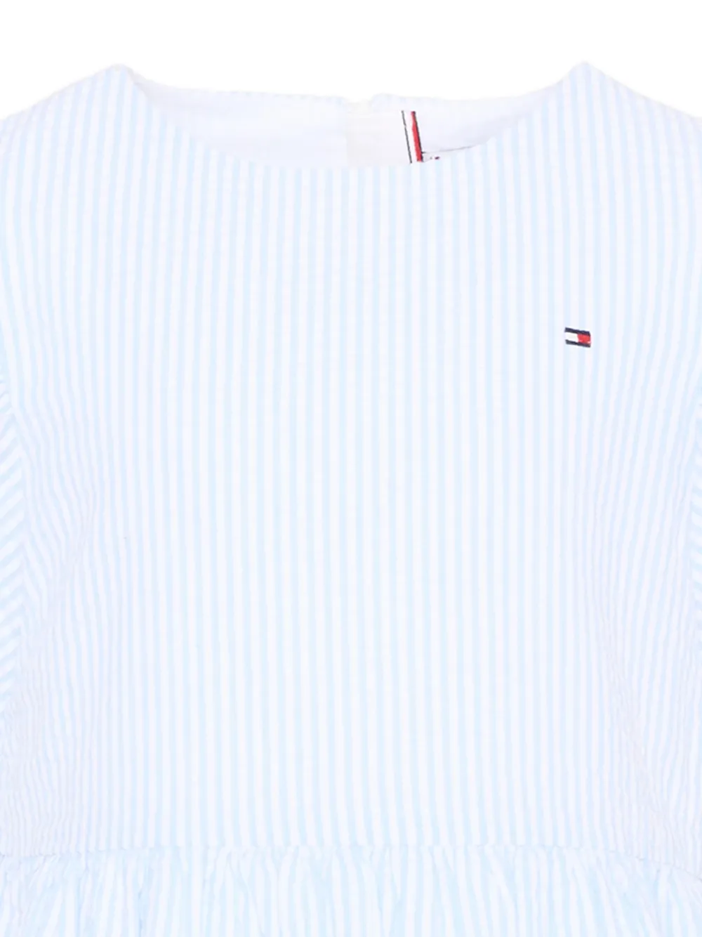 Tommy Hilfiger Junior Gestreepte jurk met ruchemouwen Blauw