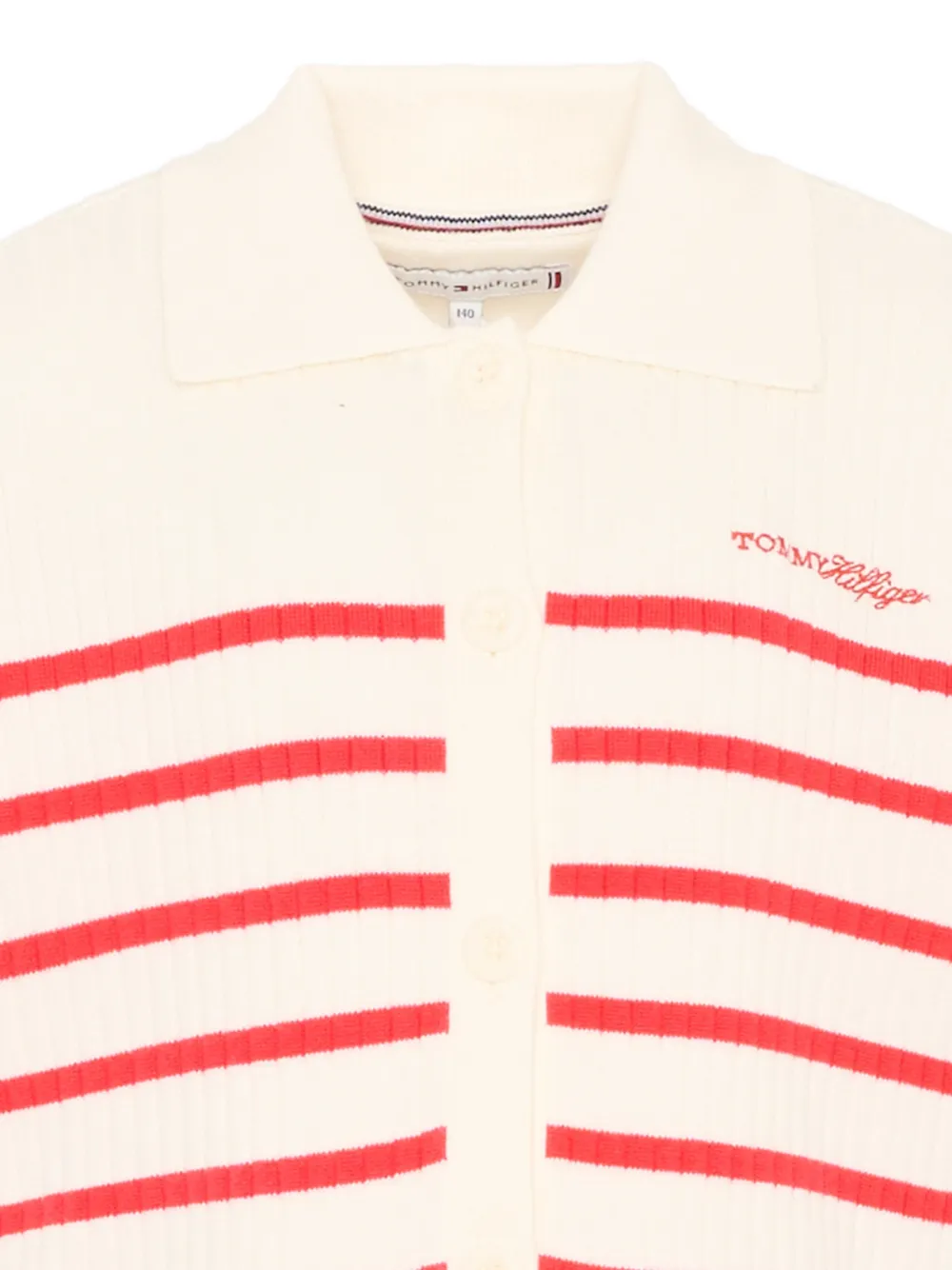 Tommy Hilfiger Junior Ribgebreid vest met strepen Beige