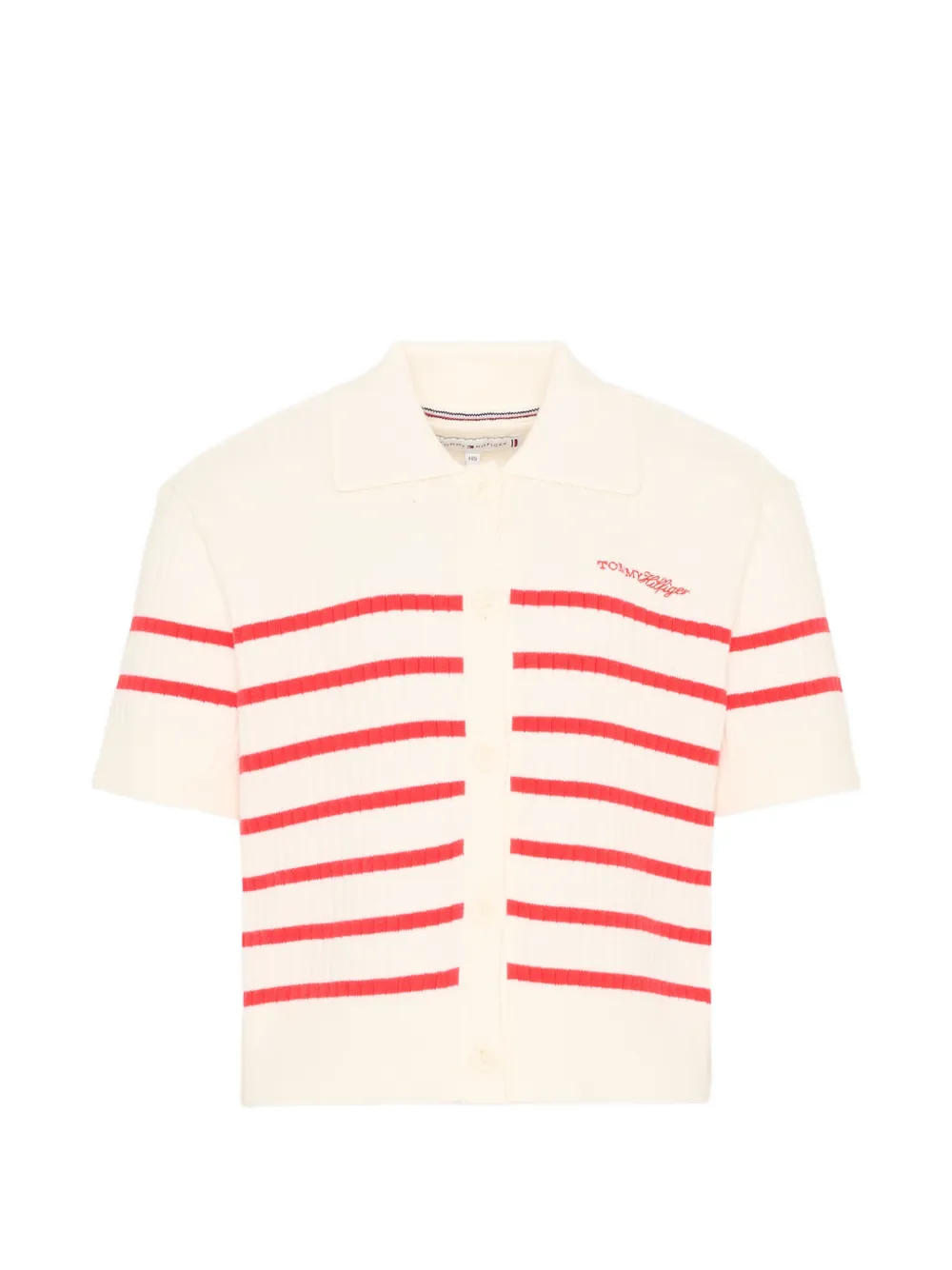 Tommy Hilfiger Junior striped ribbed-knit cardigan - Toni neutri