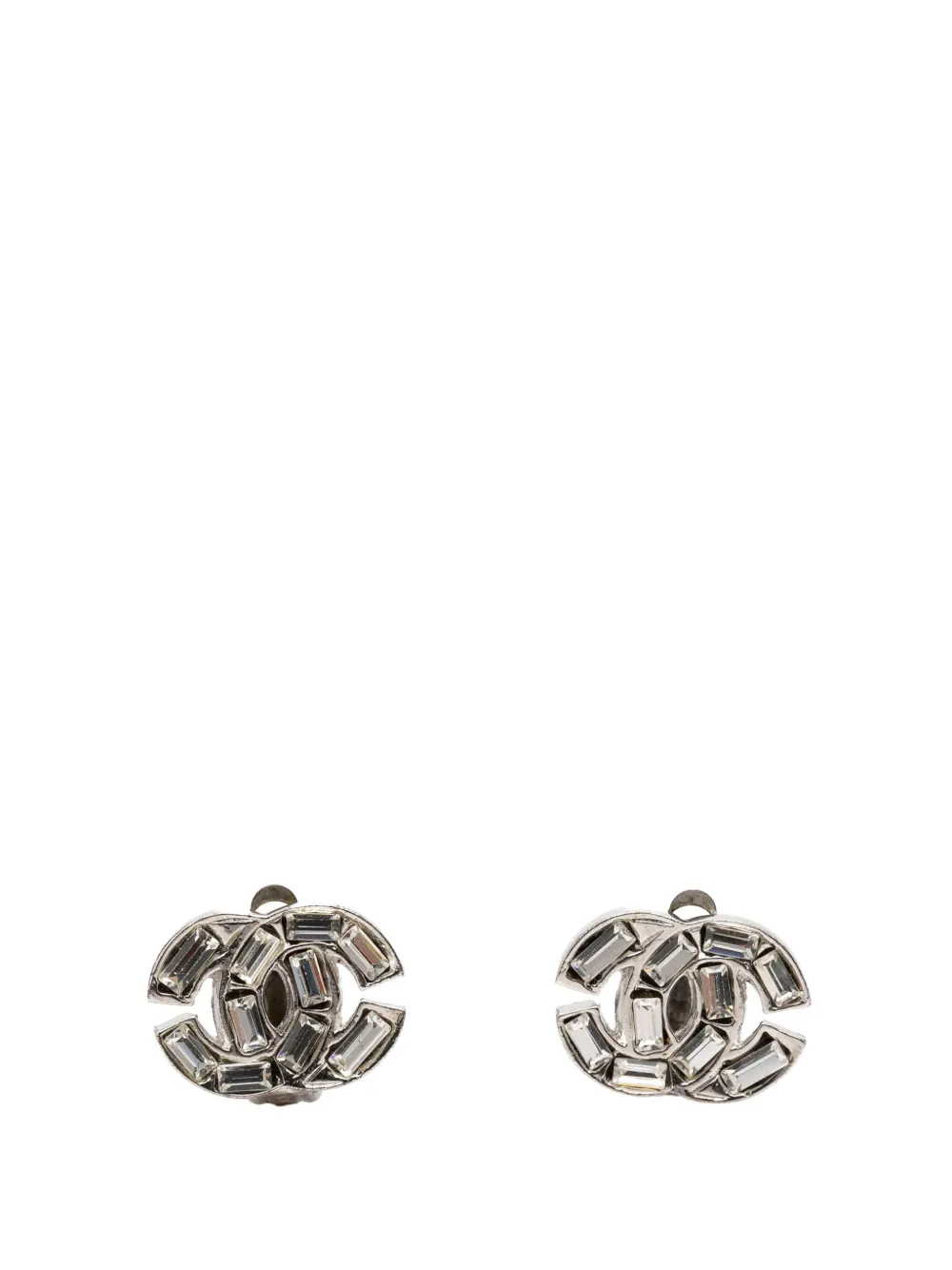 CHANEL Pre-Owned 2001 CC Brass and Strass Clip On Earrings costume earrings - Silber