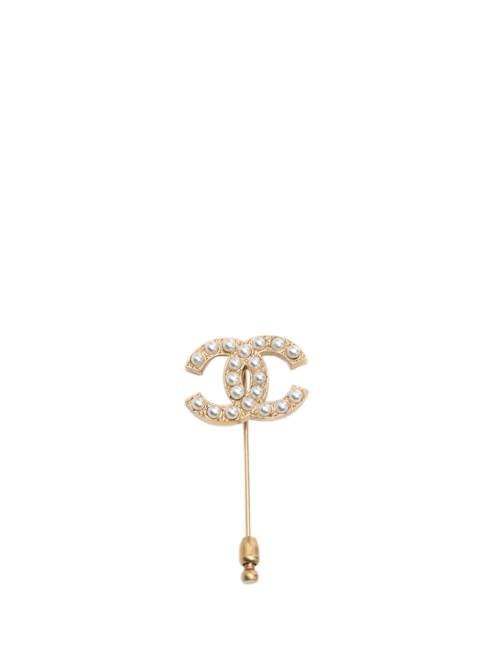 CHANEL Pre-Owned 2000 CC Gold Plated Faux Pearl Pin Brooch costume brooch - Oro