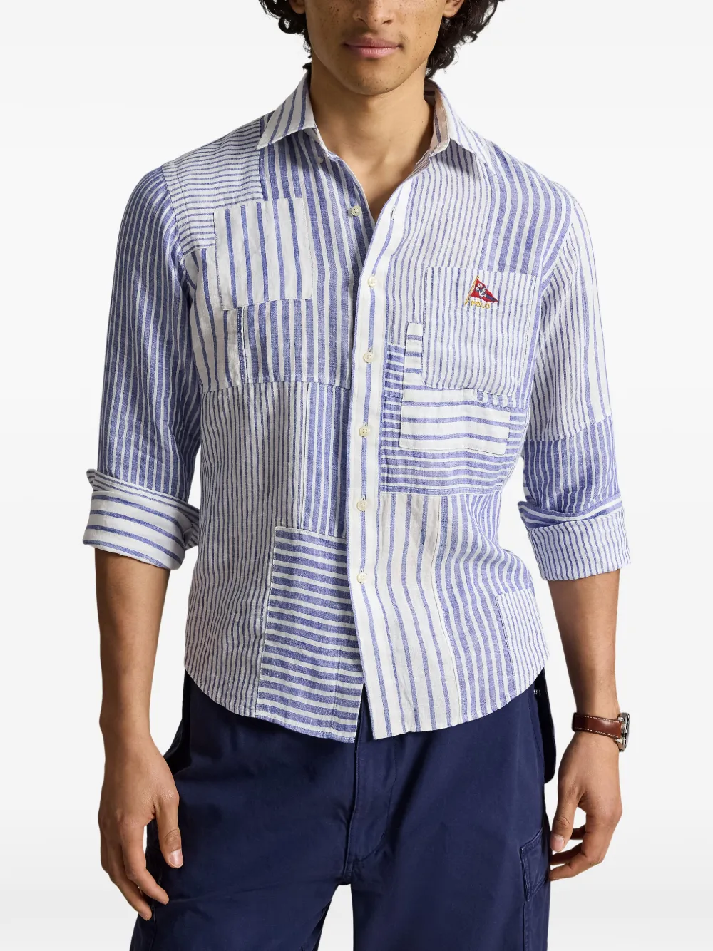 Polo Ralph Lauren Gestreept T-shirt met logodetail Blauw