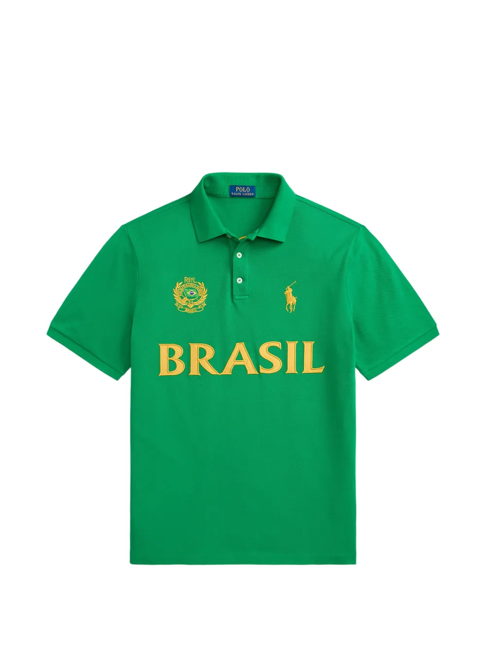 Polo Ralph Lauren Brasil logo-embroidered piqué polo shirt - Grün