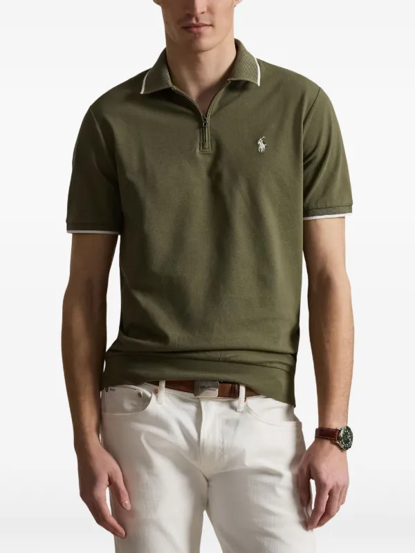 Polo Ralph Lauren logo-embroidered zip-up Polo Shirt | Green