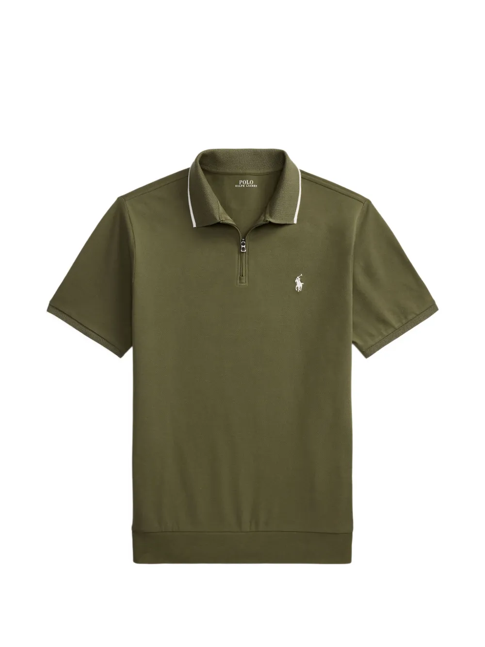 Polo Ralph Lauren logo-embroidered zip-up polo shirt - Grün