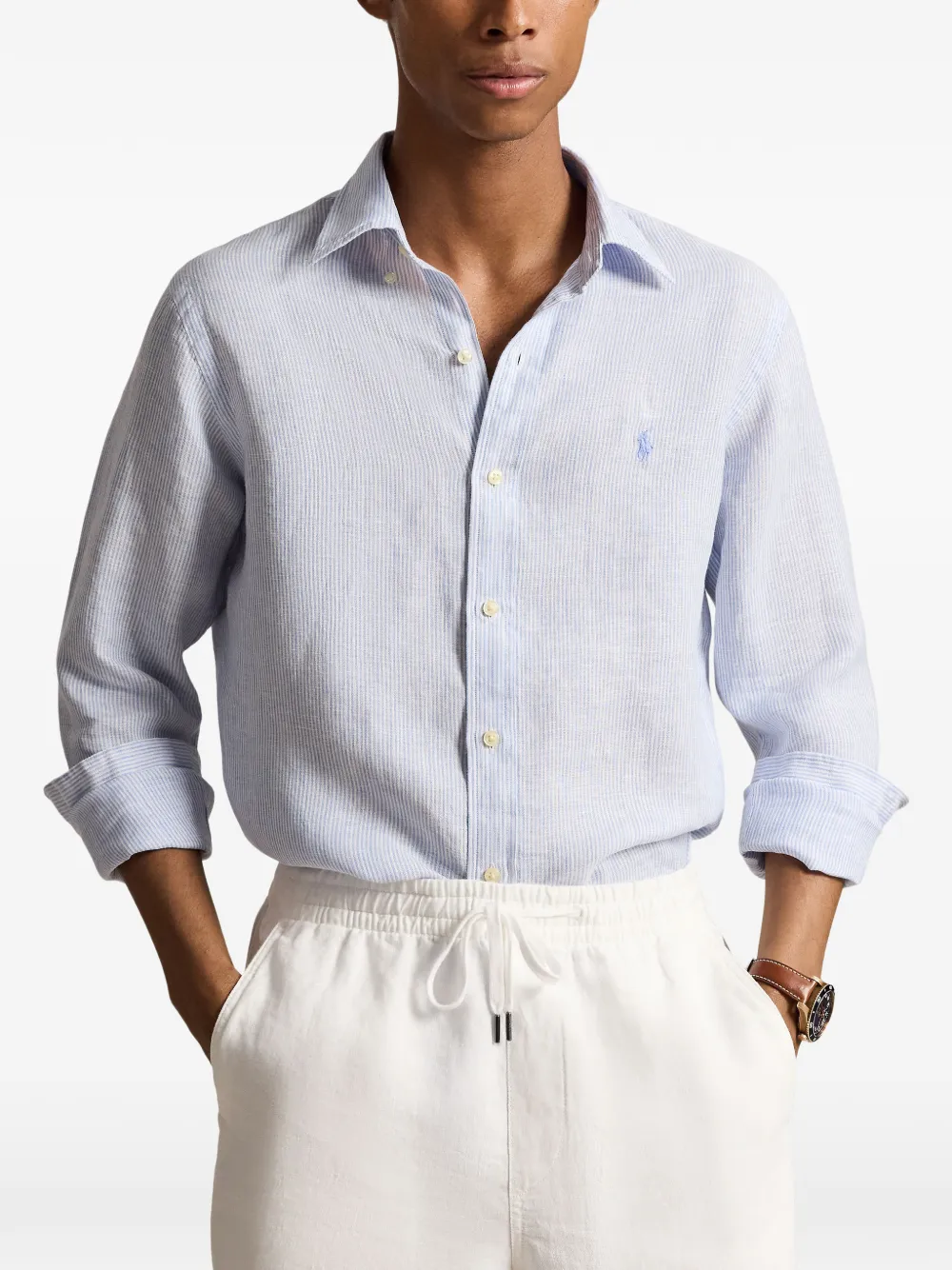 Polo Ralph Lauren ストライプ リネンシャツ | ブルー | FARFETCH JP