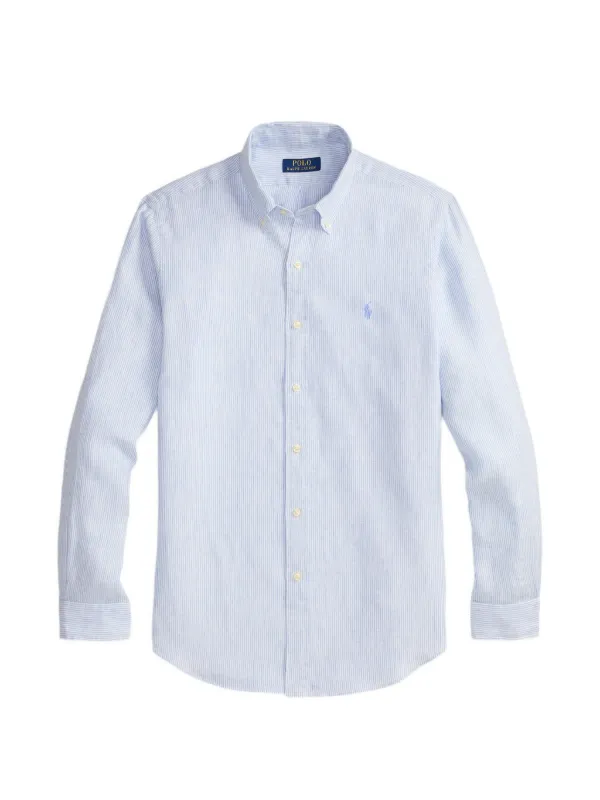 Polo Ralph Lauren ストライプシャツ M　リネンシャツ　ブルー Polo Ralph Lauren ストライプ リネンシャツ | ブルー | FARFETCH JP