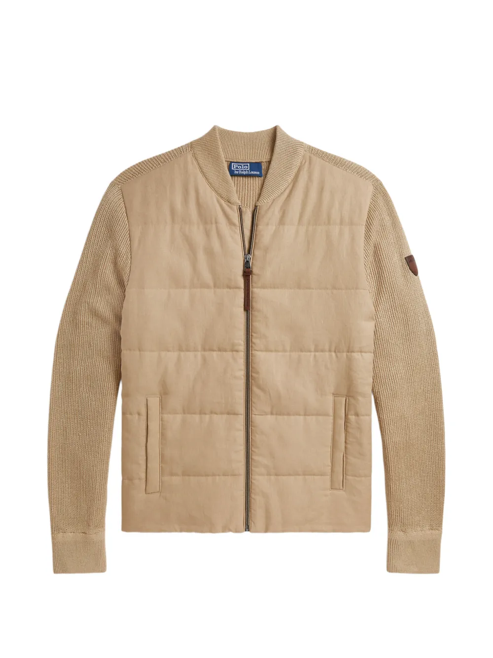 Polo Ralph Lauren Gerippter Cardigan mit gestepptem Einsatz - Nude