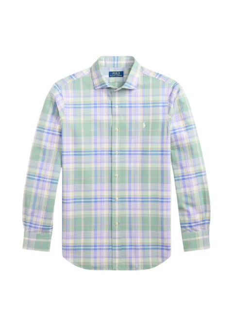 Polo Ralph Lauren custom-fit plaid embroidered-logo shirt
