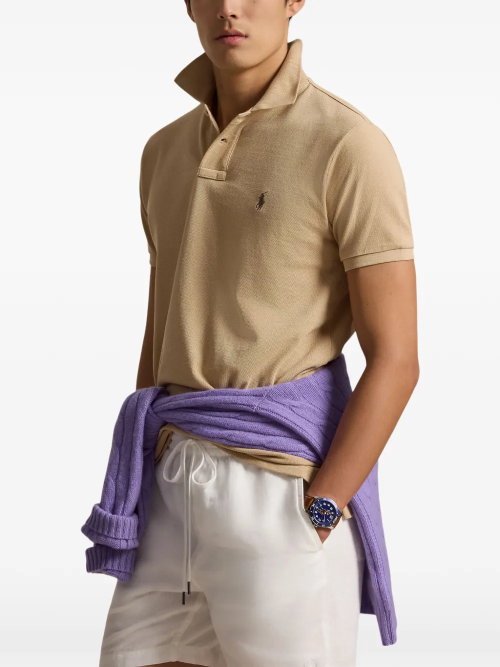 Polo Ralph Lauren Piqué poloshirt met geborduurd logo Beige
