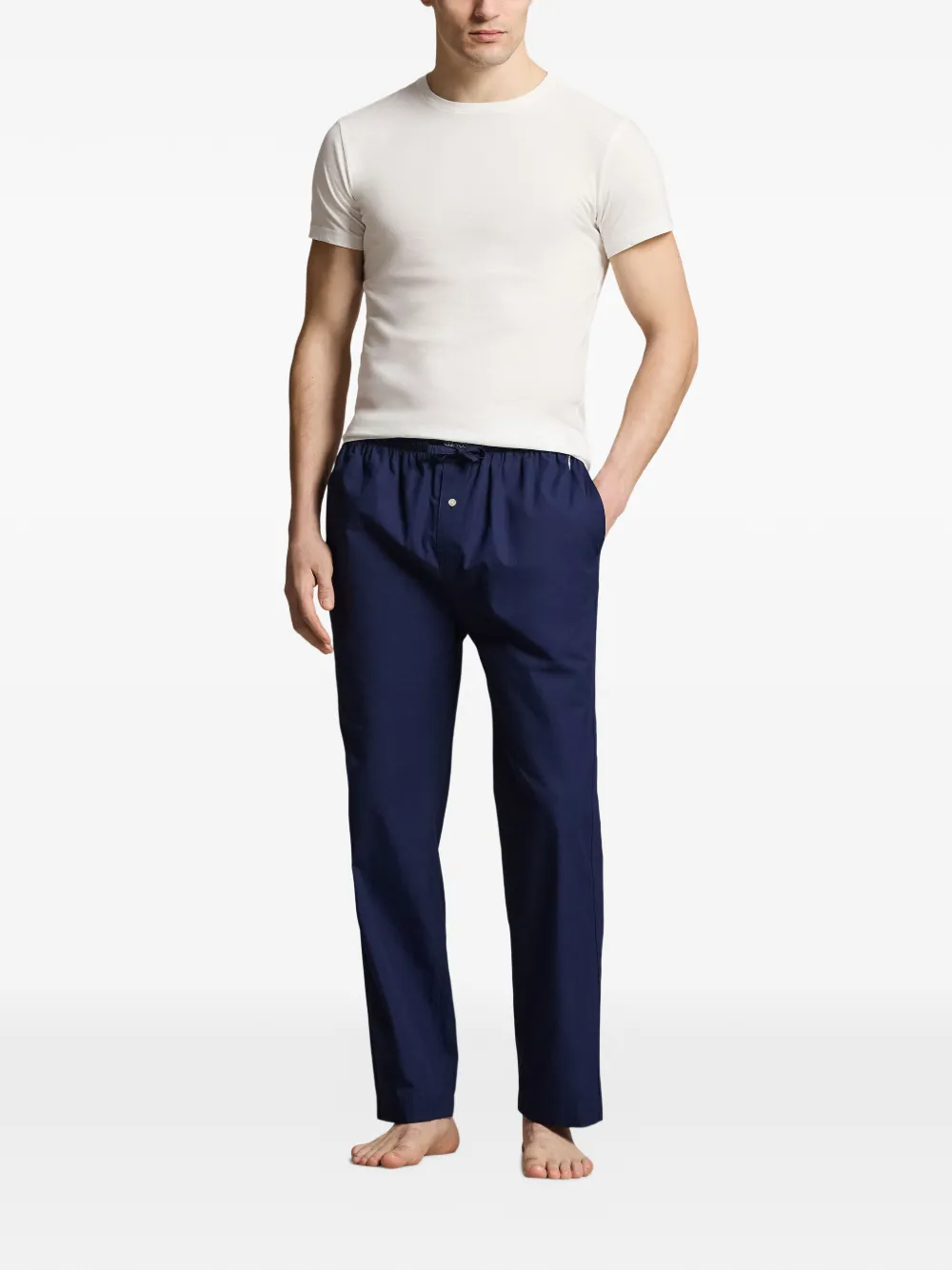 Polo Ralph Lauren Pyjamabroek met geborduurd logo en trekkoord Blauw