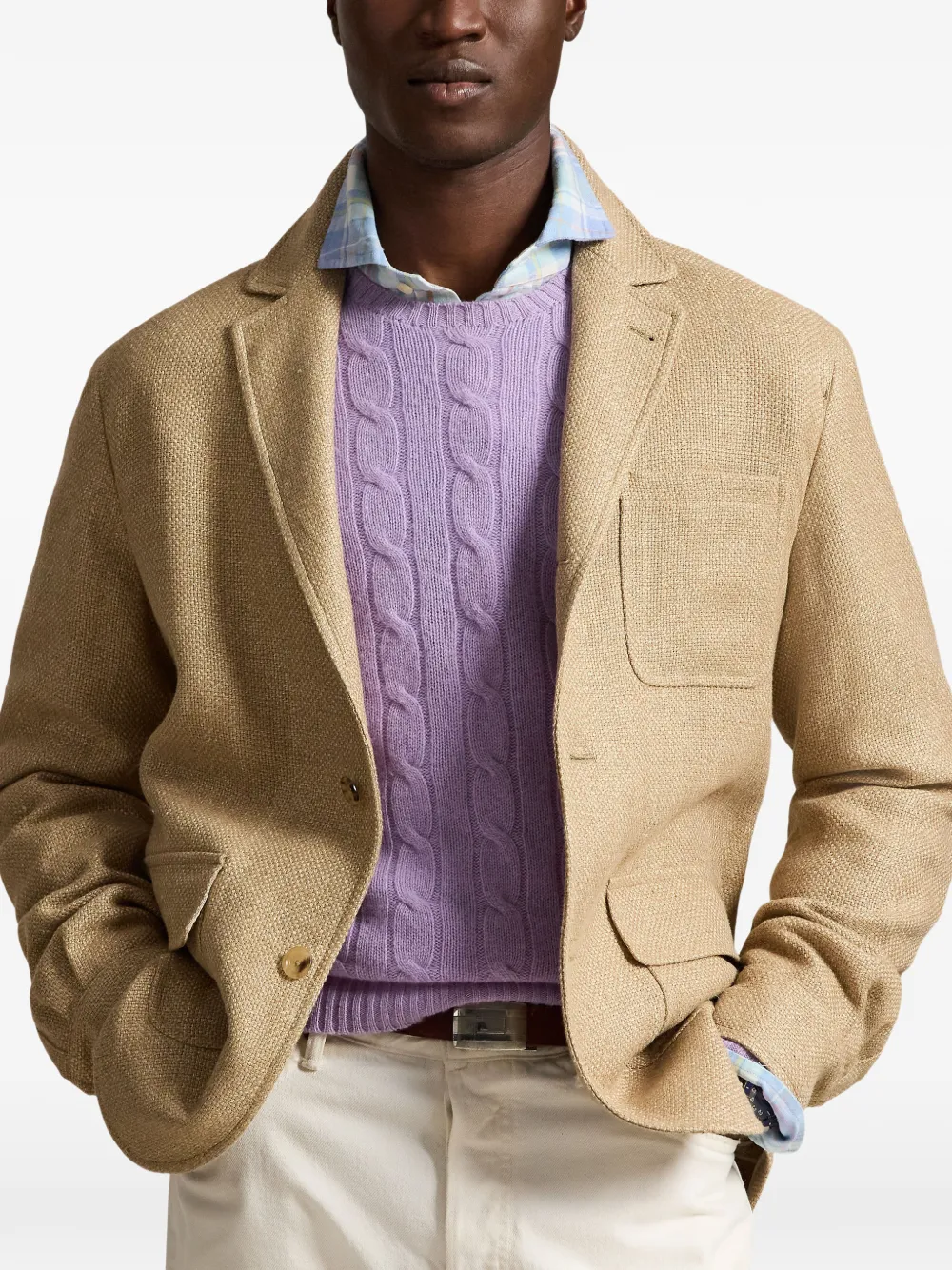 Polo Ralph Lauren Jack met opgestikte zak en gekerfde revers Beige