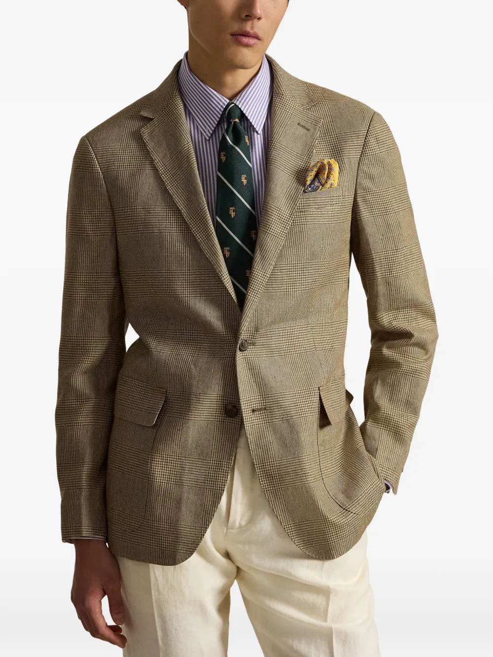 Polo Ralph Lauren Prince of Wales geruite blazer Bruin