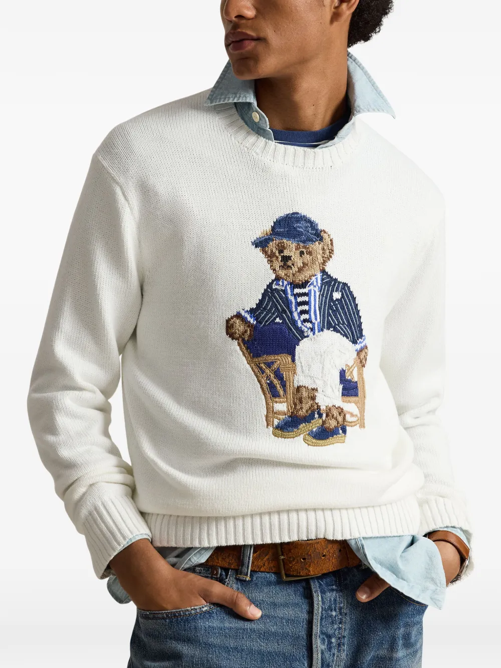 Polo Ralph Lauren Polo Bear intarsia trui Wit