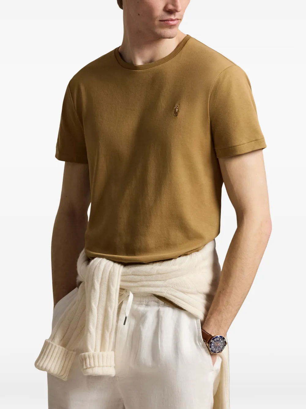 Polo Ralph Lauren T-shirt met borduurwerk Bruin