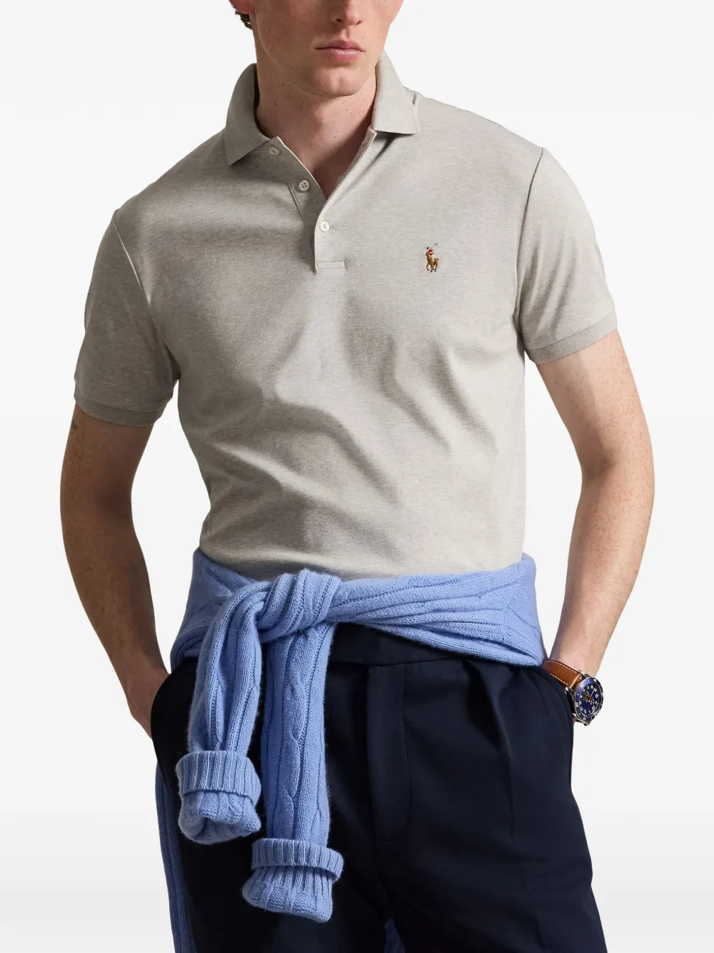 Polo Ralph Lauren Poloshirt met geborduurd logo Grijs