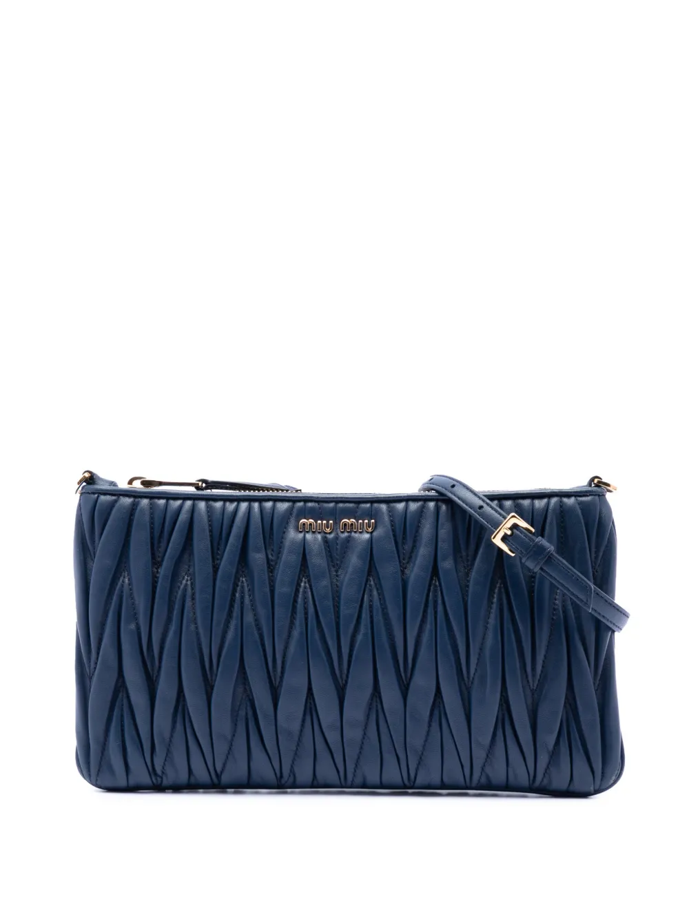 Miu Miu Pre-Owned 2000-2026 Matelasse Nappa crossbody bag - Blu