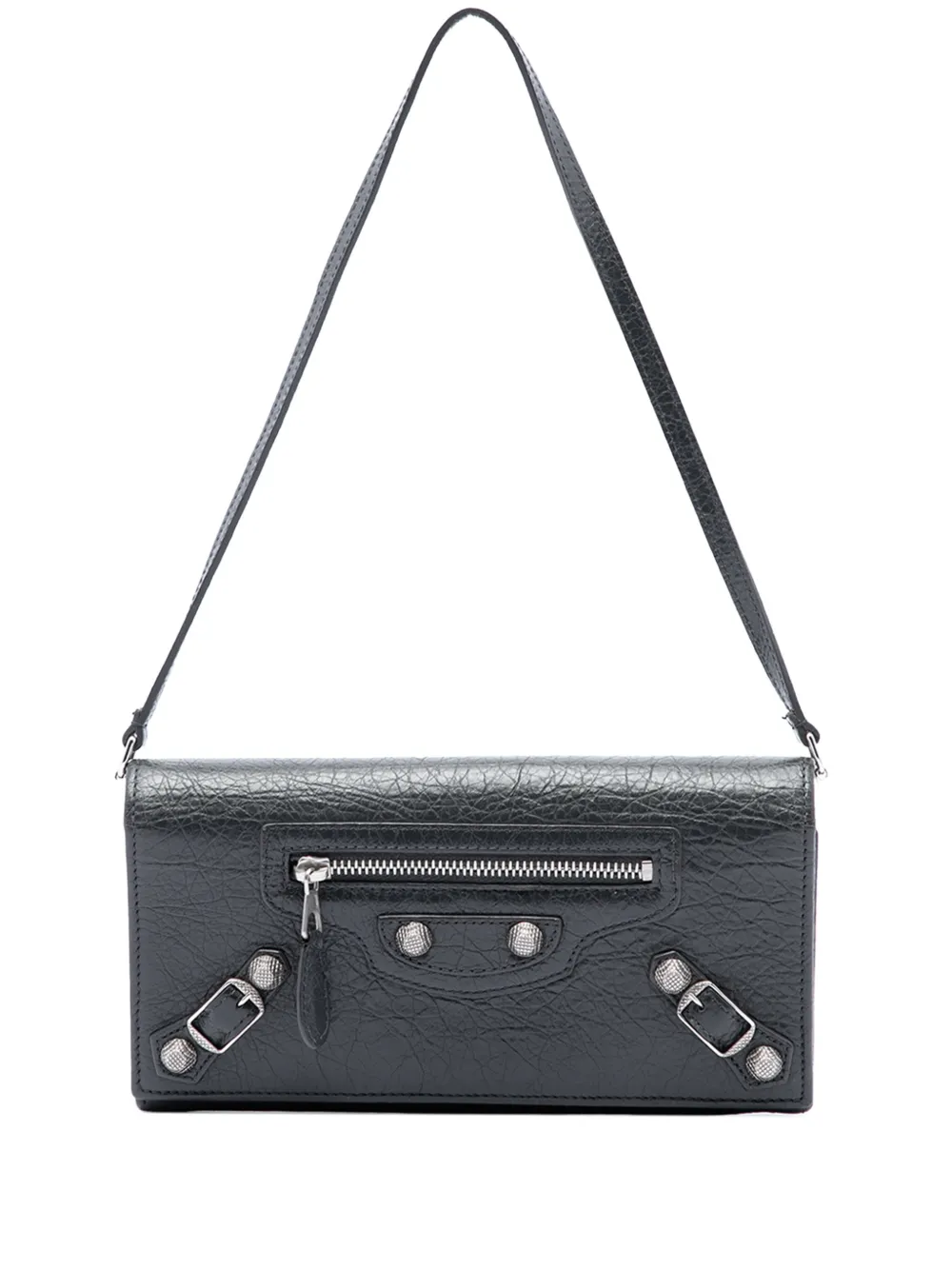 Balenciaga Pre-Owned 2014 Lambskin Motocross Giant 12 Wallet on Strap handbag - Nero
