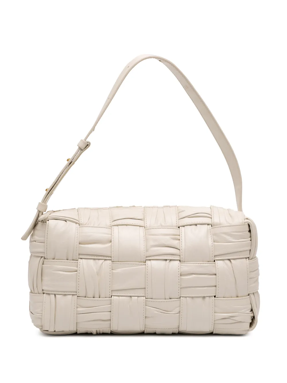Bottega Veneta Pre-Owned 2012-2026 Calfskin Intreccio Plisse Cassette shoulder bag - Weiß