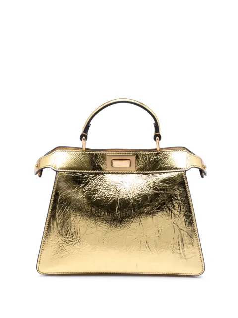 Fendi Pre-Owned 2000-2010 Small Metallic Leather Peekaboo ISeeU satchel