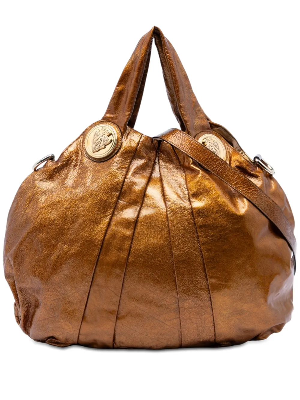 Gucci Pre-Owned 2000-2015 Large Patent Hysteria satchel - Oro