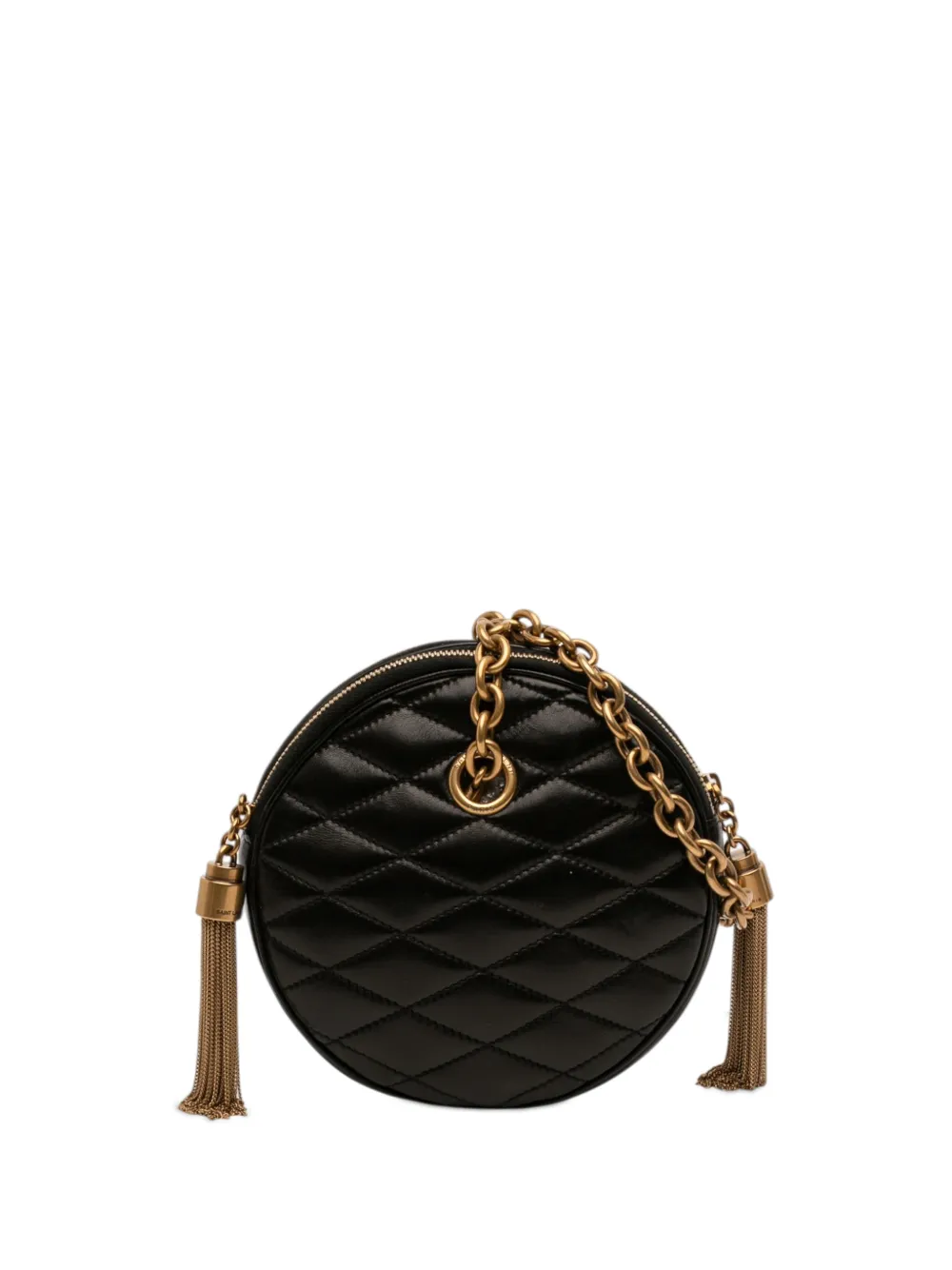 Saint Laurent Pre-Owned 2021 Quilted Le Maillon Round Tassel Chain crossbody bag - Nero
